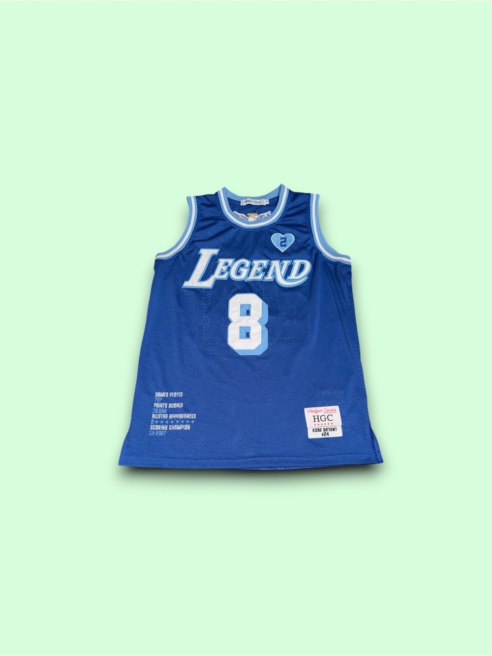 Kobe Bryant Legend Dodger Blue #8 Headgear Classics Basketball Jersey Small